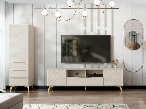 Set de living Comfivo Citrus I, Bej, PAL laminat, MDF