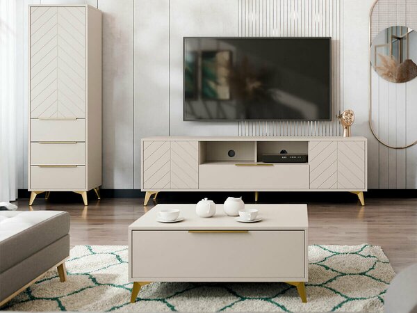 Set de living Comfivo Citrus, Bej, PAL laminat, MDF