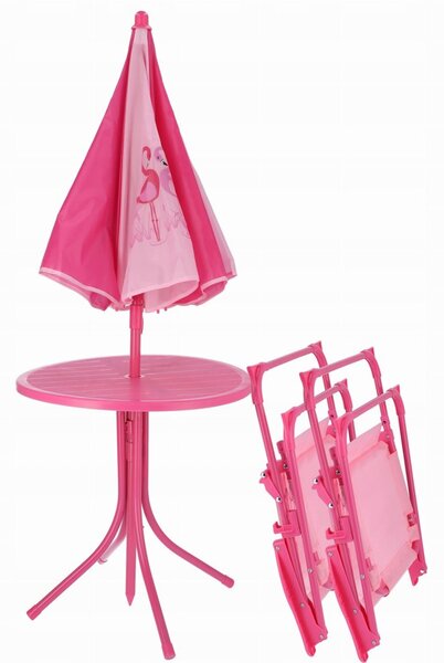 Set de grădină pentru copii roz cu flamingo