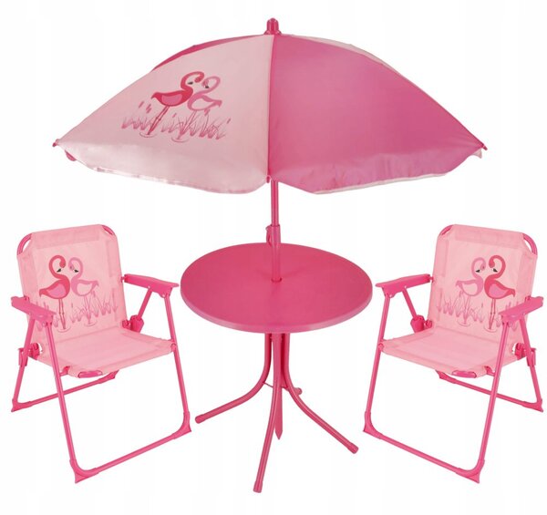 Set de grădină pentru copii roz cu flamingo