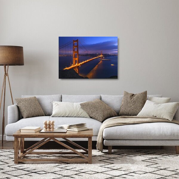 Tablou pe sticlă - Podul Golden Gate (70x50 cm)
