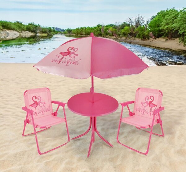 Set de grădină pentru copii roz cu flamingo