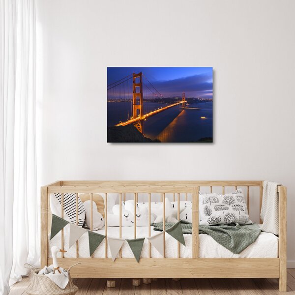 Tablou pe sticlă - Podul Golden Gate (70x50 cm)