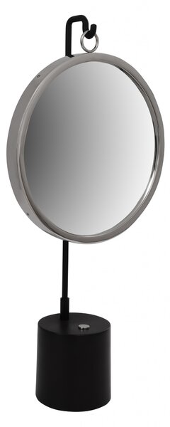 Oglinda rotunda argintiu/negru Elegance 13x30x65 cm