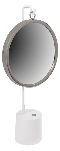Oglinda rotunda argintiu/alb Elegance 13x30x65 cm