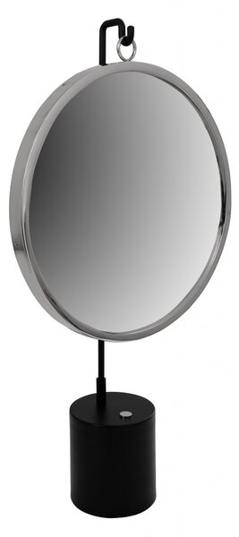 Oglinda rotunda argintiu/negru Elegance 14x41x75 cm