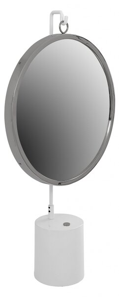 Oglinda rotunda argintiu/alb Elegance 14x41x75 cm