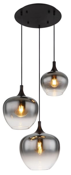 Lustră pe cablu MAXY 3xE27/40W/230V negru Globo 15548-3H