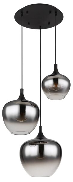 Lustră pe cablu MAXY 3xE27/40W/230V negru Globo 15548-3H