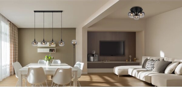 Lustră aplicată MAXY 3xE27/40W/230V negru Globo 15548-3D