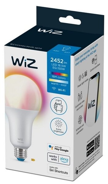 Bec LED RGBW dimabil WiZ A80 E27/18,5W/230V 2200-6500K CRI 90 Wi-Fi