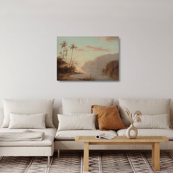 Tablou pe sticlă - Camille Pissarro, A creek in st. Thomas (Virgin Islands), reproducere (70x50 cm)