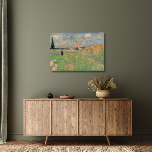 Tablou pe sticlă - Georges Seurat, A Summer Landscape, reproducere (70x50 cm)