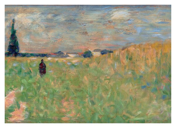 Tablou pe sticlă - Georges Seurat, A Summer Landscape, reproducere (70x50 cm)