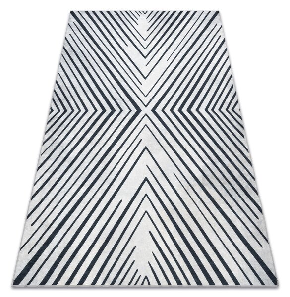 ANDRE 2381 covor lavabil Dunga, geometric anti-alunecare gri / negru - SECUNDAR-COTATI PRODUSUL