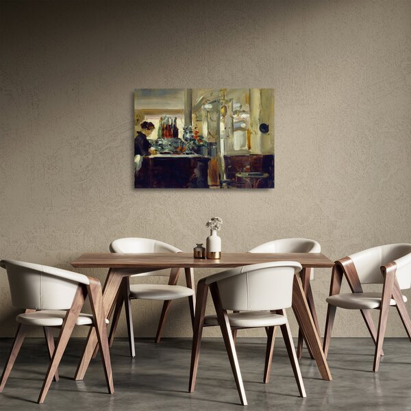 Tablou pe sticlă - Style of Edouard Manet, Bon Bock Cafe, reproducere (70x50 cm)