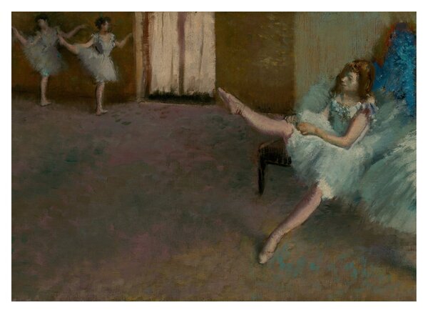 Tablou pe sticlă - Edgar Degas, Before the Ballet, reproducere (70x50 cm)
