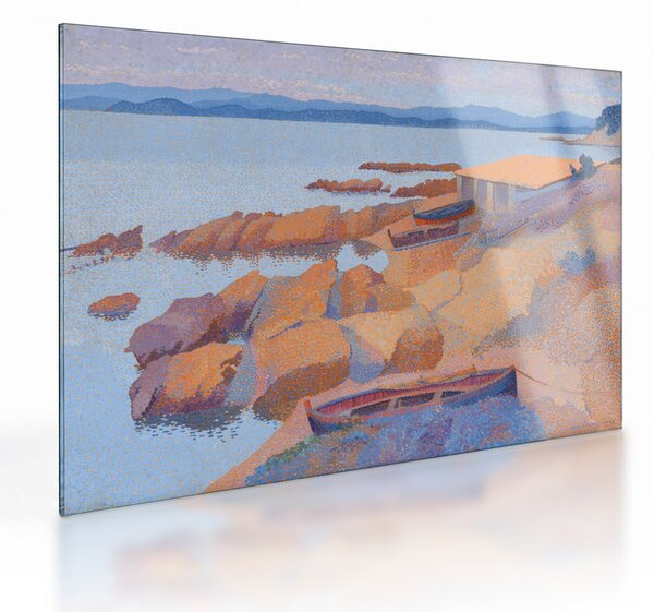 Tablou pe sticlă - Henri Edmond Cross, Calanque des Antibois, reproducere (70x50 cm)
