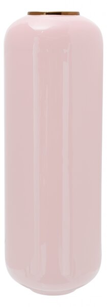 Vaza decoratica din fier Art Deco, roz deschis / auriu