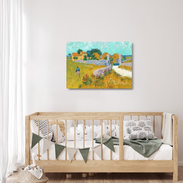 Tablou pe sticlă - Vincent van Gogh, Farmhouse in Provence, reproducere (70x50 cm)