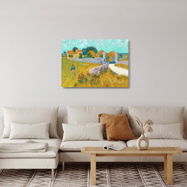 Tablou pe sticlă - Vincent van Gogh, Farmhouse in Provence, reproducere (70x50 cm)