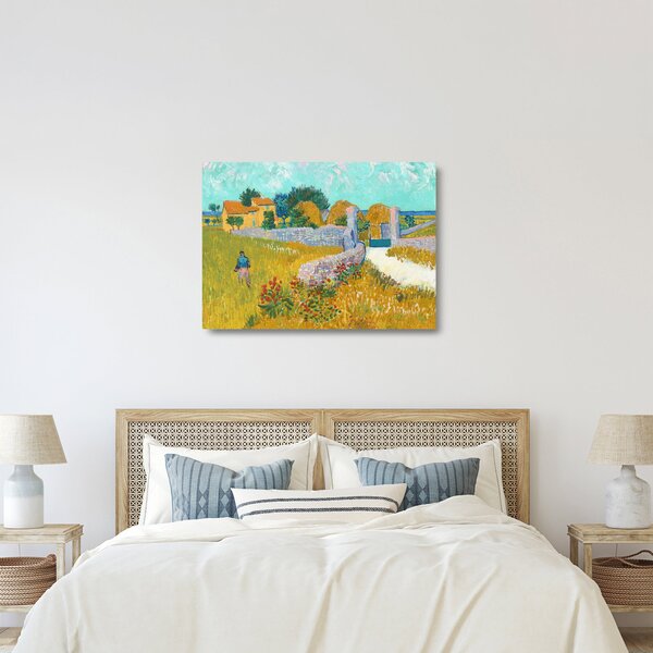Tablou pe sticlă - Vincent van Gogh, Farmhouse in Provence, reproducere (70x50 cm)