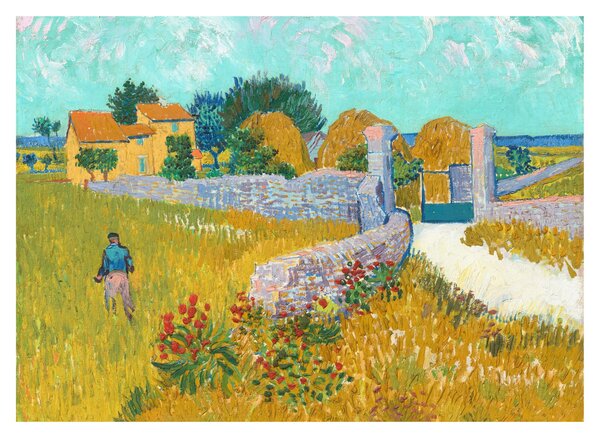 Tablou pe sticlă - Vincent van Gogh, Farmhouse in Provence, reproducere (70x50 cm)