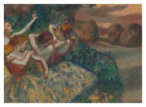 Tablou pe sticlă - Edgar Degas, Four Dancers, reproducere (70x50 cm)
