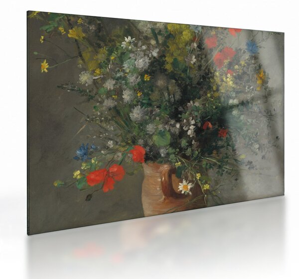 Tablou pe sticlă - Auguste Renoir, Flowers in a Vase, reproducere (70x50 cm)