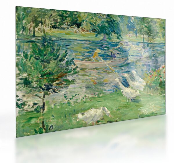 Tablou pe sticlă - Berthe Morisot, Girl in a Boat with Geese, reproducere (70x50 cm)