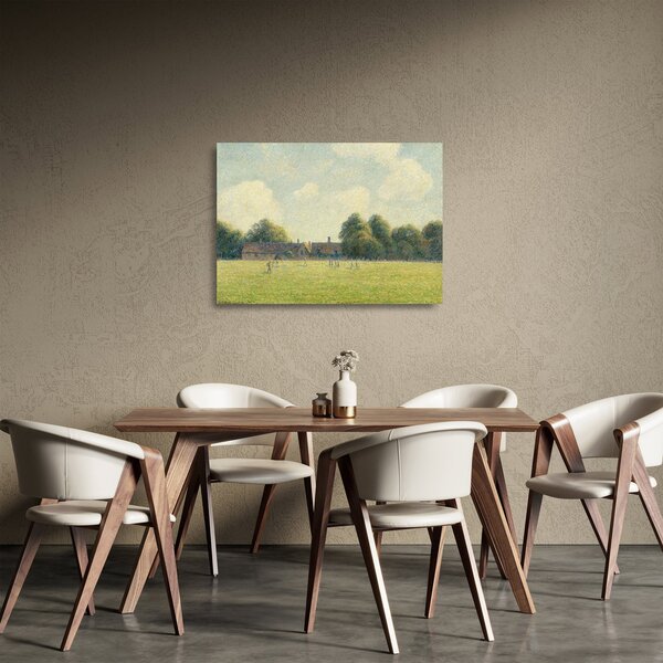 Tablou pe sticlă - Camille Pissarro, Hampton Court Green, reproducere (70x50 cm)
