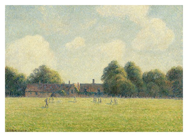 Tablou pe sticlă - Camille Pissarro, Hampton Court Green, reproducere (70x50 cm)