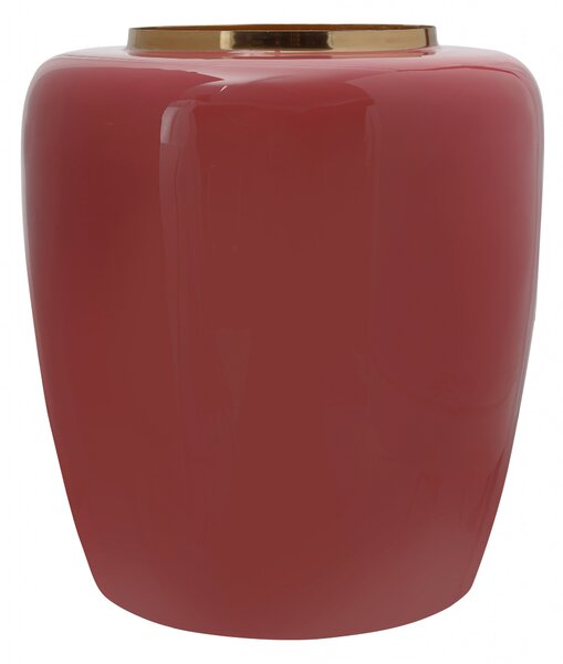 Vaza din fier Art Deco, corai / auriu 34x34x36,5 cm