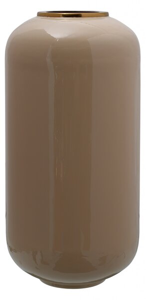 Vaza din fier Art Deco, bej / auriu 23x23x45 cm