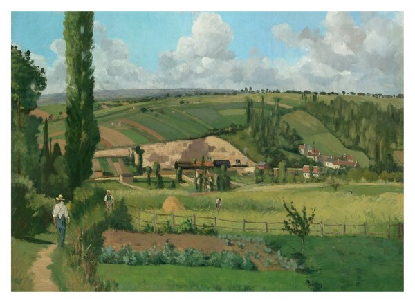 Tablou pe sticlă - Camille Pissarro, Landscape at Les Pâtis, Pontoise, reproducere (70x50 cm)