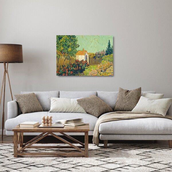 Tablou pe sticlă - Imitator of Vincent van Gogh, Landscape, reproducere (70x50 cm)