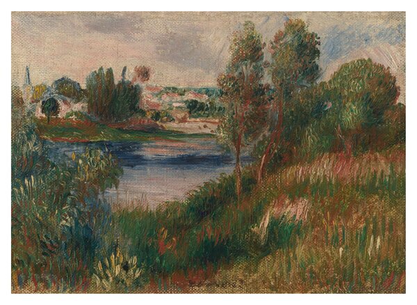 Tablou pe sticlă - Auguste Renoir, Landscape at Vetheuil, reproducere (70x50 cm)