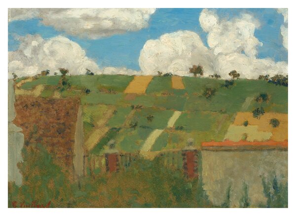 Tablou pe sticlă - Edouard Vuillard, Landscape of the Ile de France, reproducere (70x50 cm)