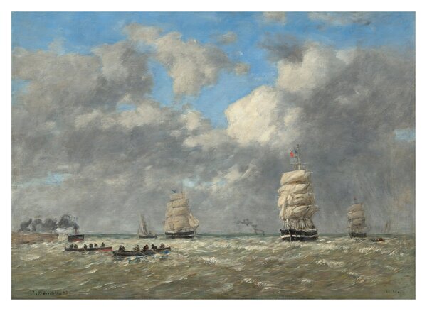 Tablou pe sticlă - Eugène Boudin, Le Havre, reproducere (70x50 cm)