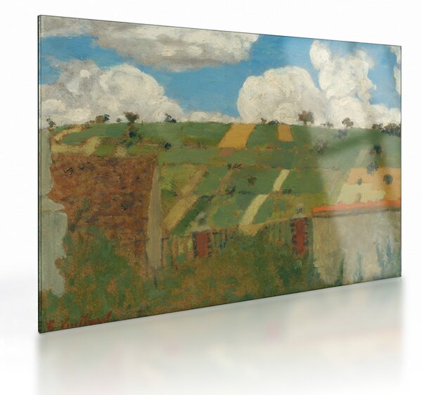 Tablou pe sticlă - Edouard Vuillard, Landscape of the Ile de France, reproducere (70x50 cm)