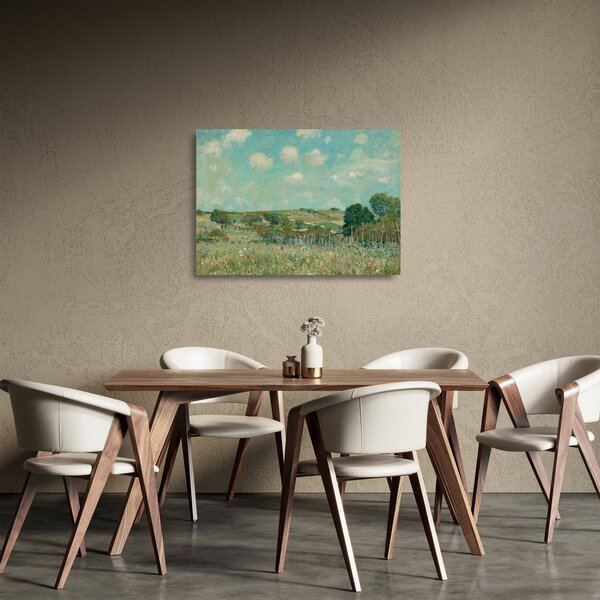 Tablou pe sticlă - Alfred Sisley, Meadow, reproducere (70x50 cm)