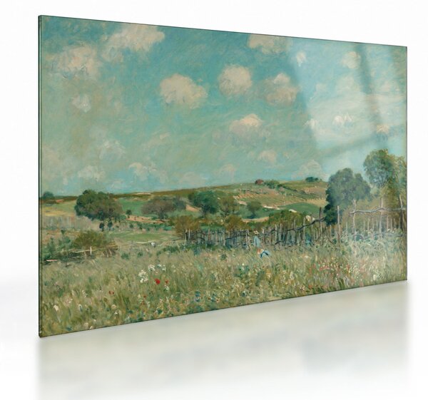 Tablou pe sticlă - Alfred Sisley, Meadow, reproducere (70x50 cm)