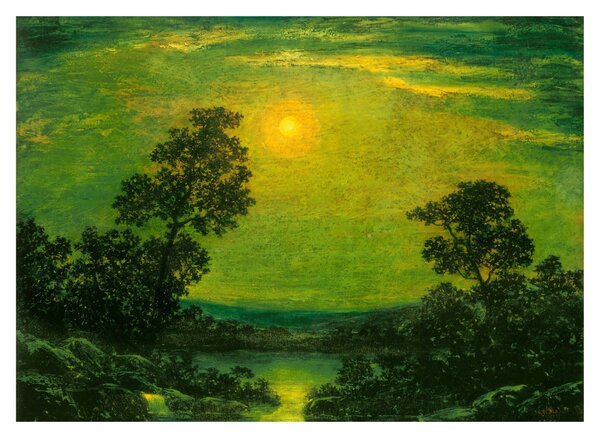 Tablou pe sticlă - Imitator of Ralph Albert Blakelock, Moonlight, reproducere (70x50 cm)