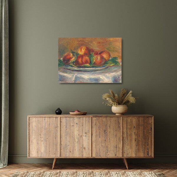Tablou pe sticlă - Auguste Renoir, Peaches on a Plate, reproducere (70x50 cm)