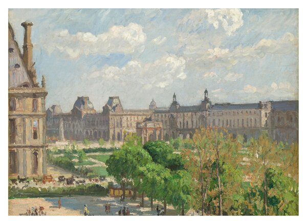 Tablou pe sticlă - Camille Pissarro, Place du Carrousel, Paris, reproducere (70x50 cm)
