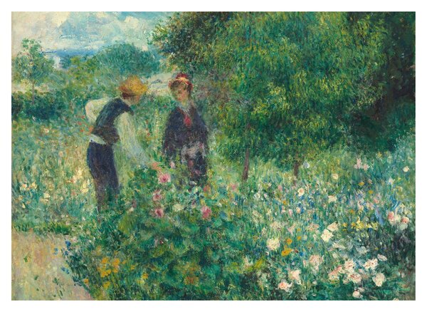 Tablou pe sticlă - Auguste Renoir, Picking Flowers, reproducere (70x50 cm)