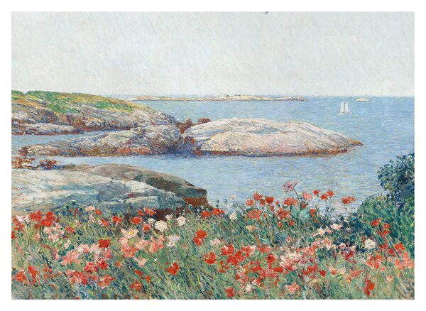 Tablou pe sticlă - Childe Hassam, Poppies, Isles of Shoals, reproducere (70x50 cm)
