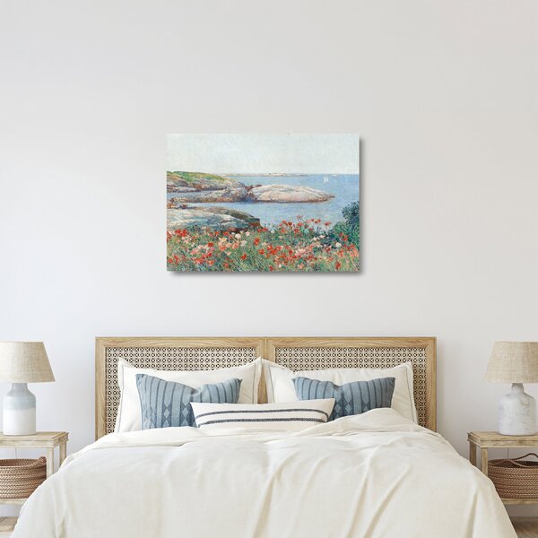Tablou pe sticlă - Childe Hassam, Poppies, Isles of Shoals, reproducere (70x50 cm)