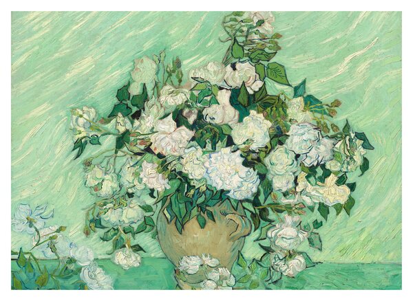 Tablou pe sticlă - Vincent van Gogh, Roses, reproducere (70x50 cm)