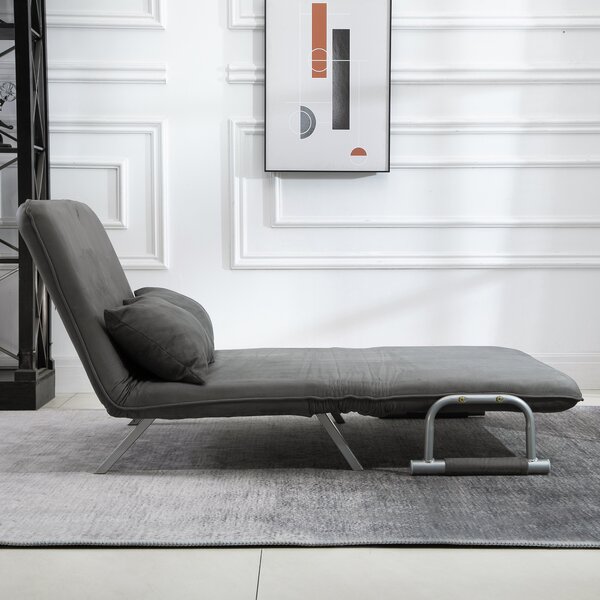HOMCOM Canapea Extensibilă cu Șezut Reglabil în 5 Poziții și Perne Detașabile, Canapea din Imitație de Piele, 105x80x78 cm, Gri | Aosom Romania